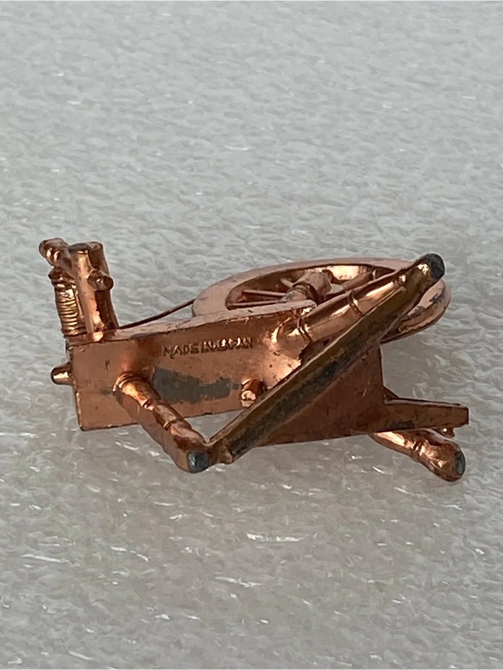 Vintage Dollhouse Miniature Die-Cast Metal Spinning Wheel